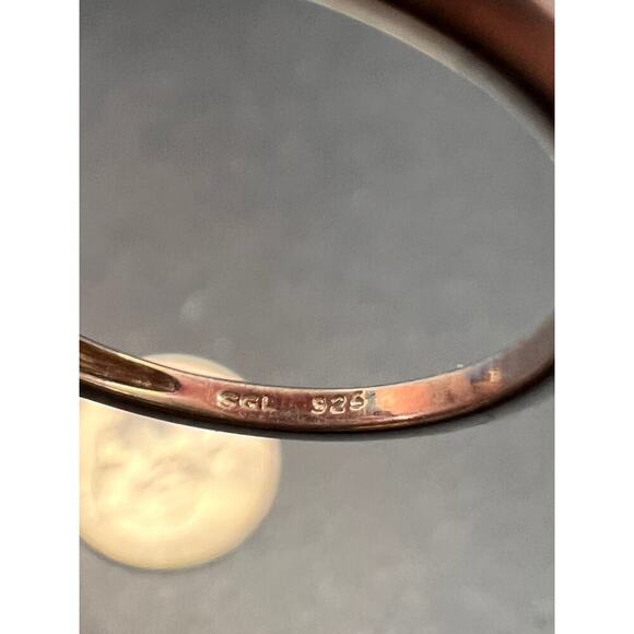 Vintage ruby flower cluster sterling silver ring size 7 - Picture 7 of 16